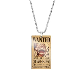 Anime One Piece: Monkey D. Luffy WANTED Necklace 1