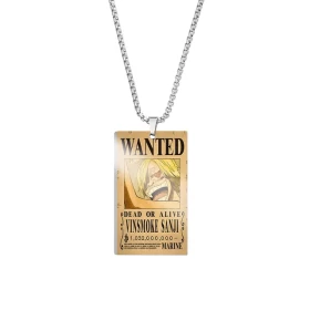 Anime One Piece: Sanji WANTED Necklace 1