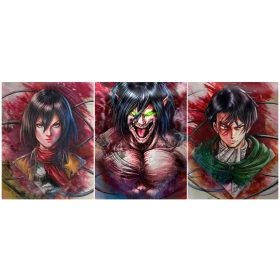Anime Attack On Titan 3D Poster (3 in 1) - Vers.4