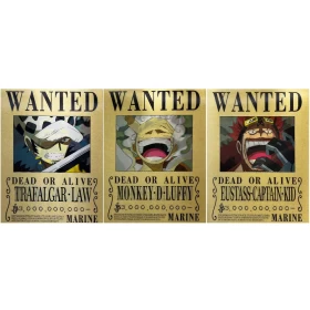 Anime One Piece: WANTED 3D Poster (3 in 1) - Vers.2