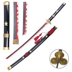 Anime One Piece: Roronoa Zoro's Enma Toy Sword (Black) Full Wooden