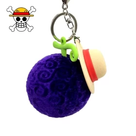 Anime One Piece: Devil Fruit With Luffy's Hat Keychain
