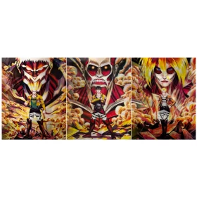 Anime Attack On Titan 3D Poster (3 in 1) - Vers.3