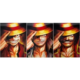 Anime One Piece: Monkey D. Luffy 3D Poster (3 in 1) - Vers.1