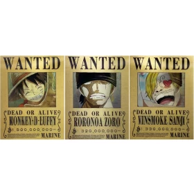 Anime One Piece: WANTED 3D Poster (3 in 1) - Vers.5