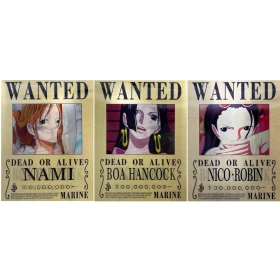 Anime One Piece: WANTED 3D Poster (3 in 1) - Vers.1
