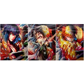 Anime Demon Slayer 3D Poster (3 in 1) - Vers.1