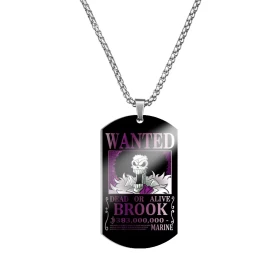 Anime One Piece: Soul King Brook WANTED Necklace 3