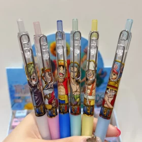 Anime One Piece Gel Pen Luffy Zoro Sanji Signature Pen Dynamic Naked Eye 3D Black INK (1pcs Only)