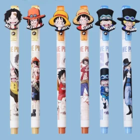 Anime One Piece Gel Pen 0.5mm Black InkSchool Students Learning Stationery Office Stationery Signing Pen Appearance Random (1pcs Only)
