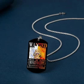 Anime One Piece: Monkey D. Luffy WANTED Necklace 3